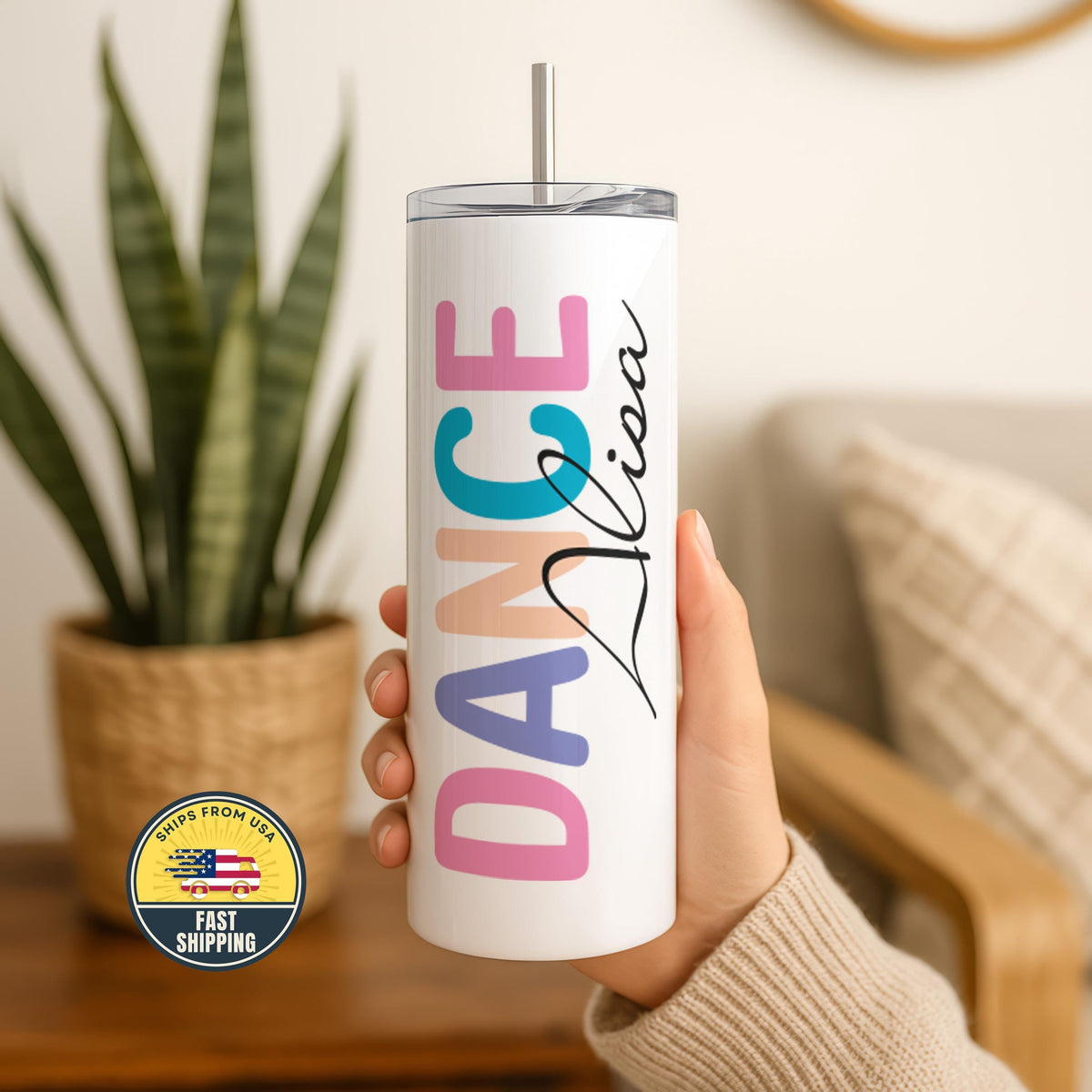 Personalized Dance Tumbler, Dancer Travel Cup
