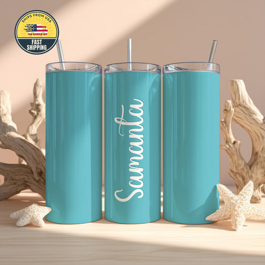 Personalized Name Tumbler, Custom Tumbler With Lid, Colorful Custom Travel Tumbler