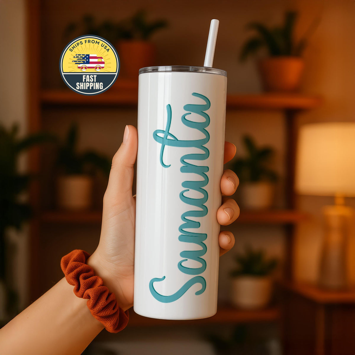 Personalized Name Tumbler, Custom Tumbler With Lid, Colorful Custom Travel Tumbler