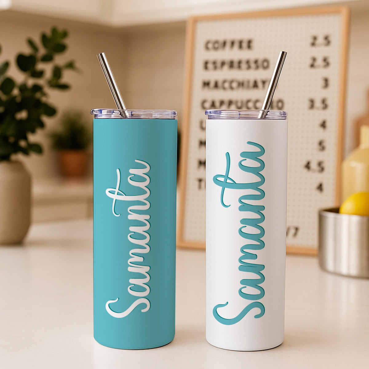 Personalized Name Tumbler, Custom Tumbler With Lid, Colorful Custom Travel Tumbler