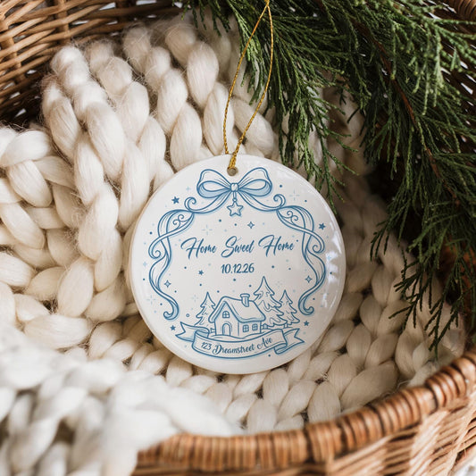 Custom Home Sweet Home Ornament, New Home Ornament, Personalized Date Keepsake