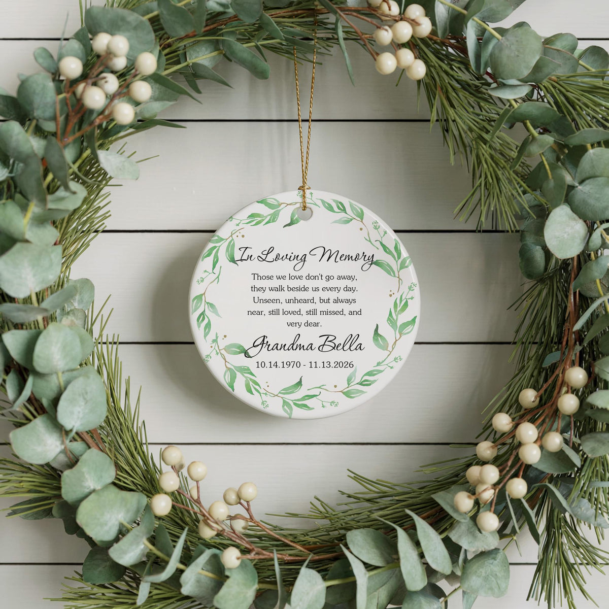 Custom In Loving Memory Ornament, Personalized Memorial Christmas Ornament