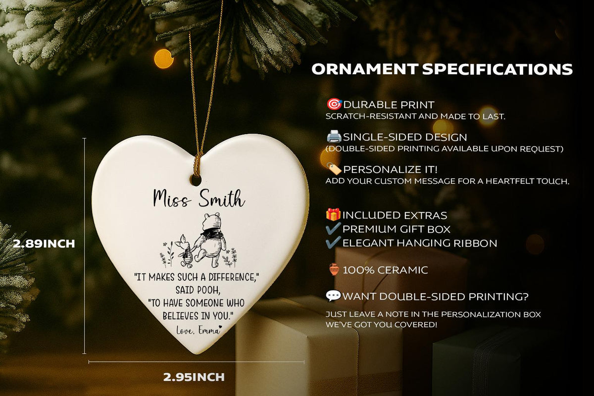Custom In Loving Memory Ornament, Personalized Memorial Christmas Ornament