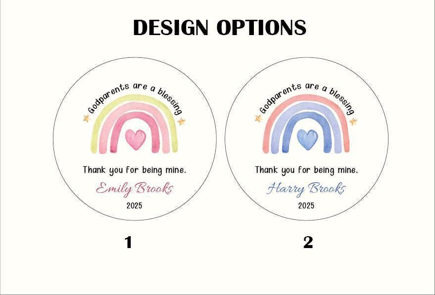 Custom Godparents Are a Blessing Ornament, Godparents Rainbow Ceramic Ornament