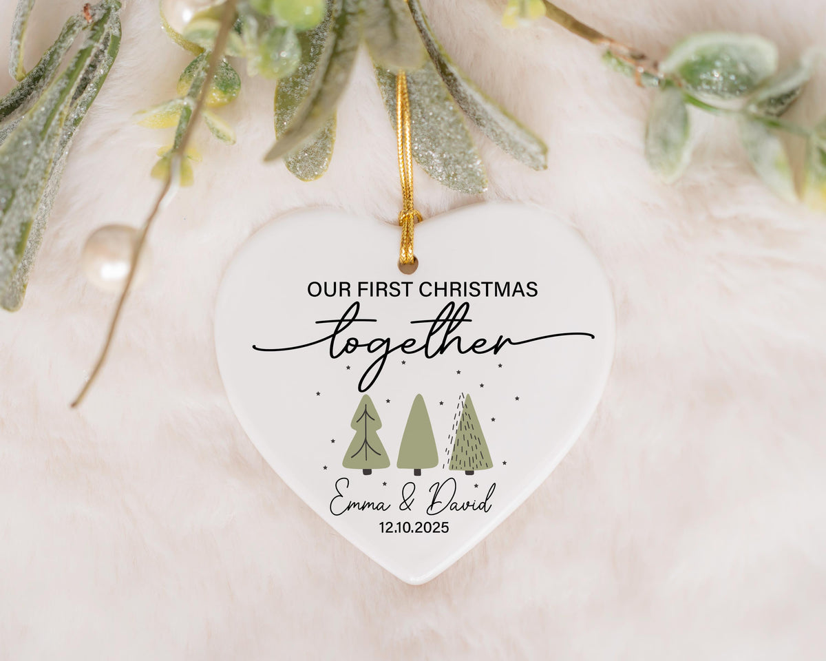 Personalized Our First Christmas Together Ceramic Ornament