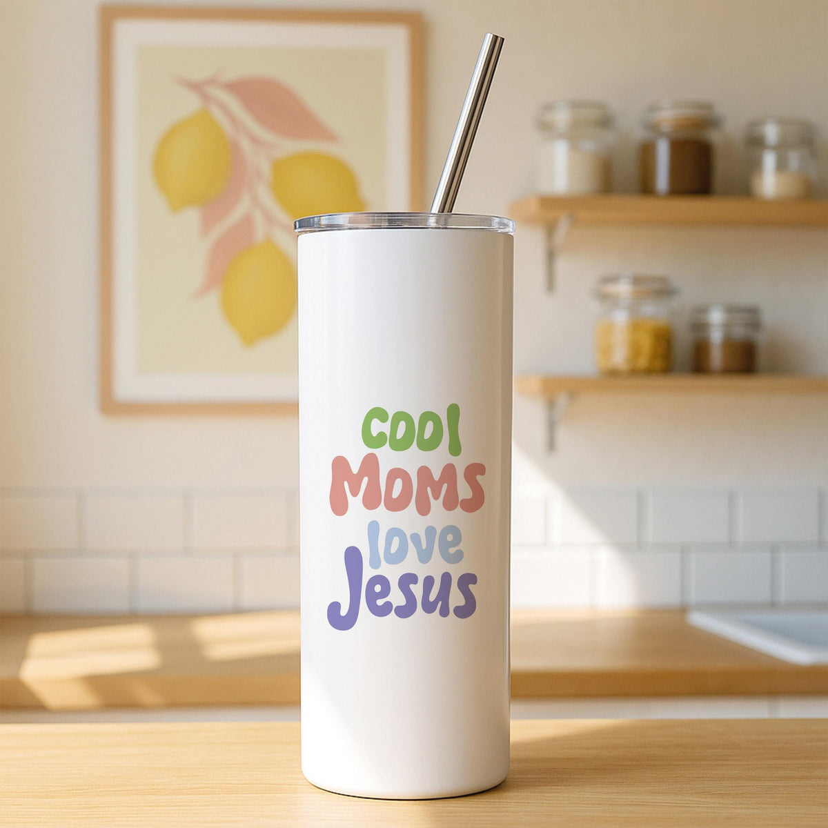 Personalized 20oz Skinny Tumbler, Christian Mom Travel Mug, Faith Stainless Steel Cup