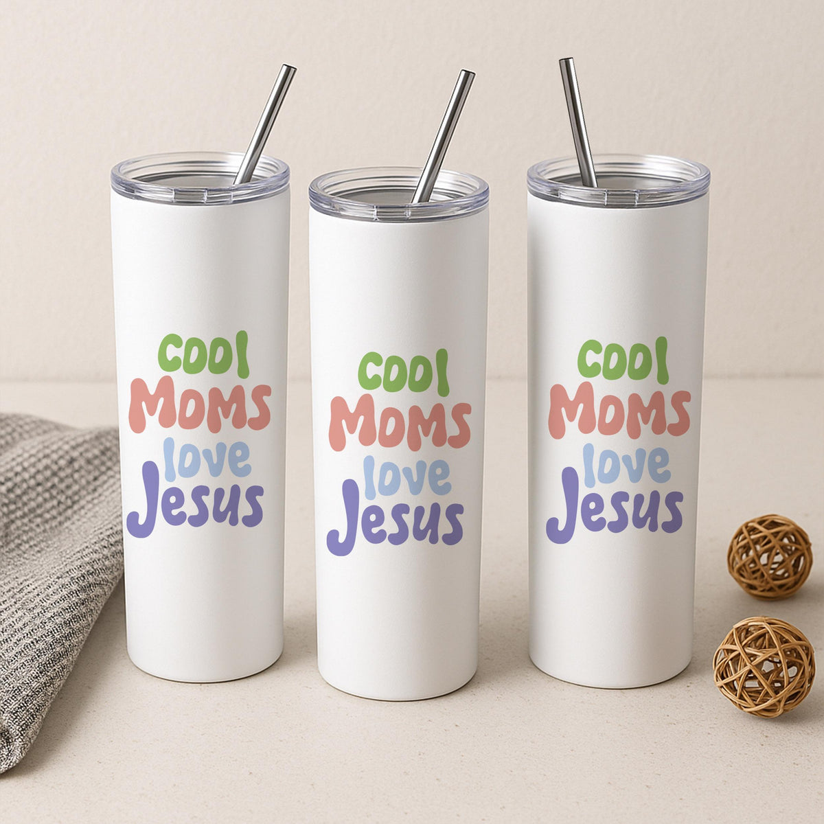 Personalized 20oz Skinny Tumbler, Christian Mom Travel Mug, Faith Stainless Steel Cup