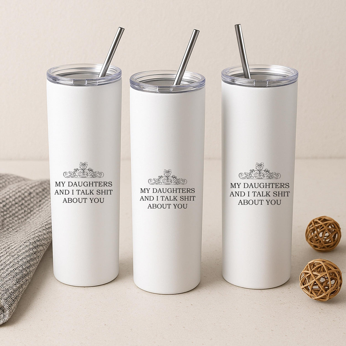 Sarcastic Mom Tumbler, Funny Motherhood Travel Mug, Stainless Steel (20oz Skinny)