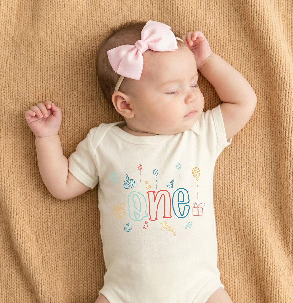 First Birthday Balloons T-Shirt, One Birthday Party Tee, 1st Birthday Gift Bodysuit
