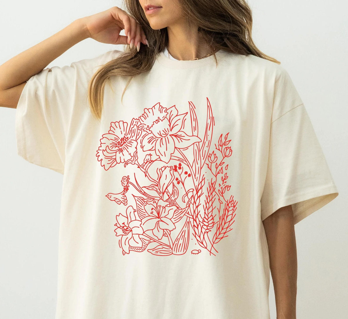 Comfort Colors® Vintage Pressed Flowers Shirt, Boho Wildflowers Tee, Gardener Botanical Gift