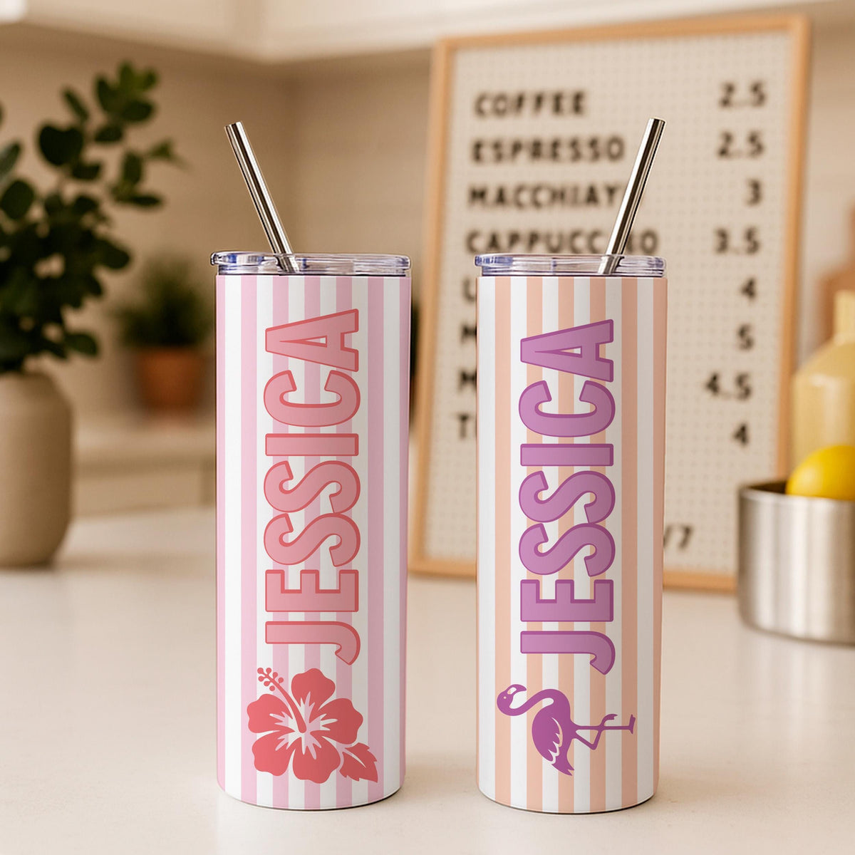 Girls Trip Tumbler, Custom Vacation Tumbler, Tropical Tumbler With Straw