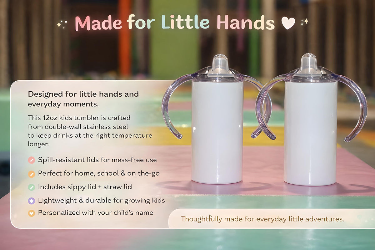 Personalized Pink Unicorn Toddler Cup, Kids Training Sippy Cup Water Bottle