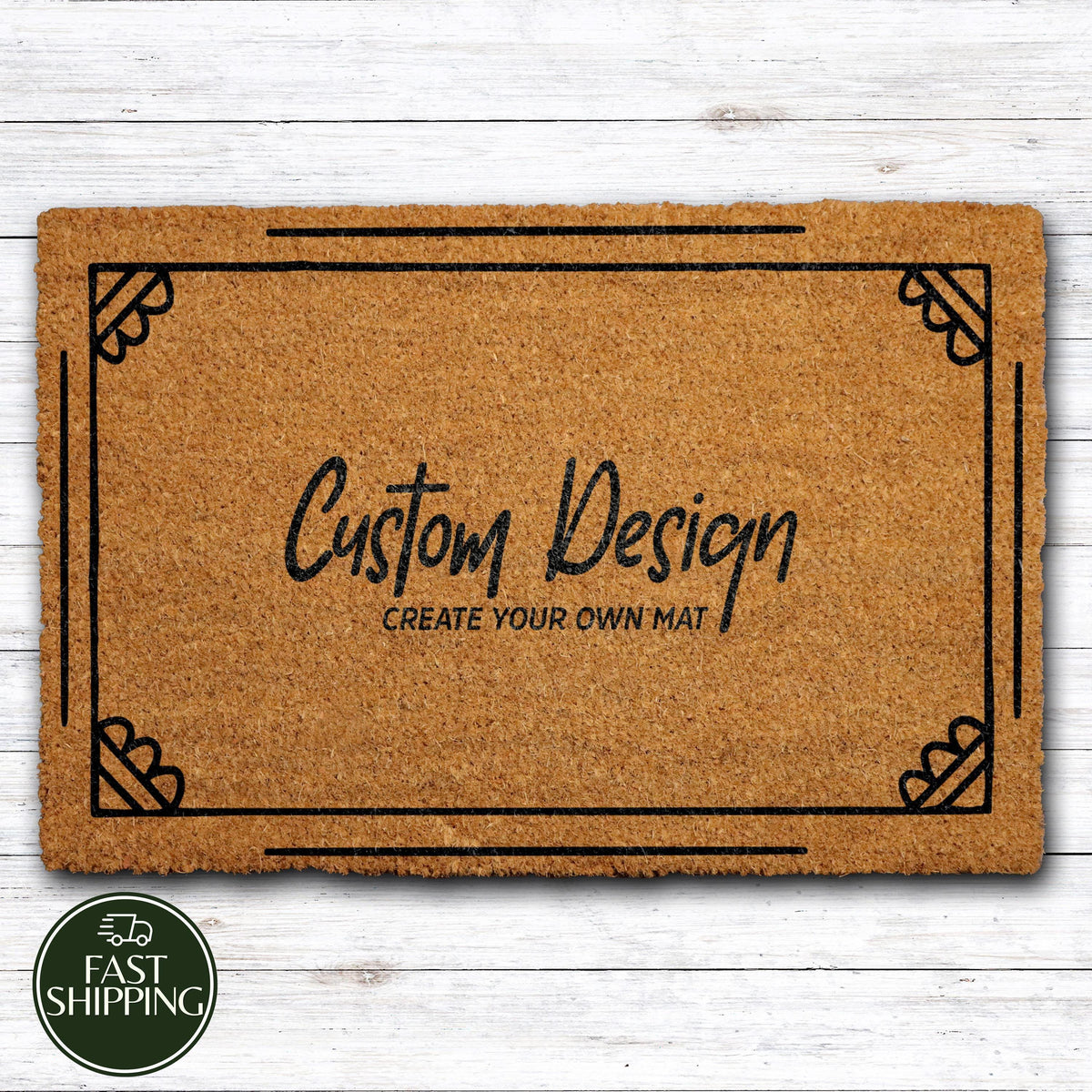 Custom Frame & Font Welcome Mat, Personalized Create Your Design Doormat, Wedding Closing Gift