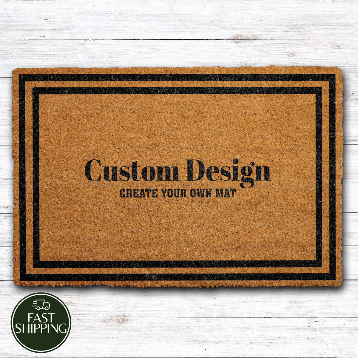 Custom Frame & Font Welcome Mat, Personalized Create Your Design Doormat, Wedding Closing Gift