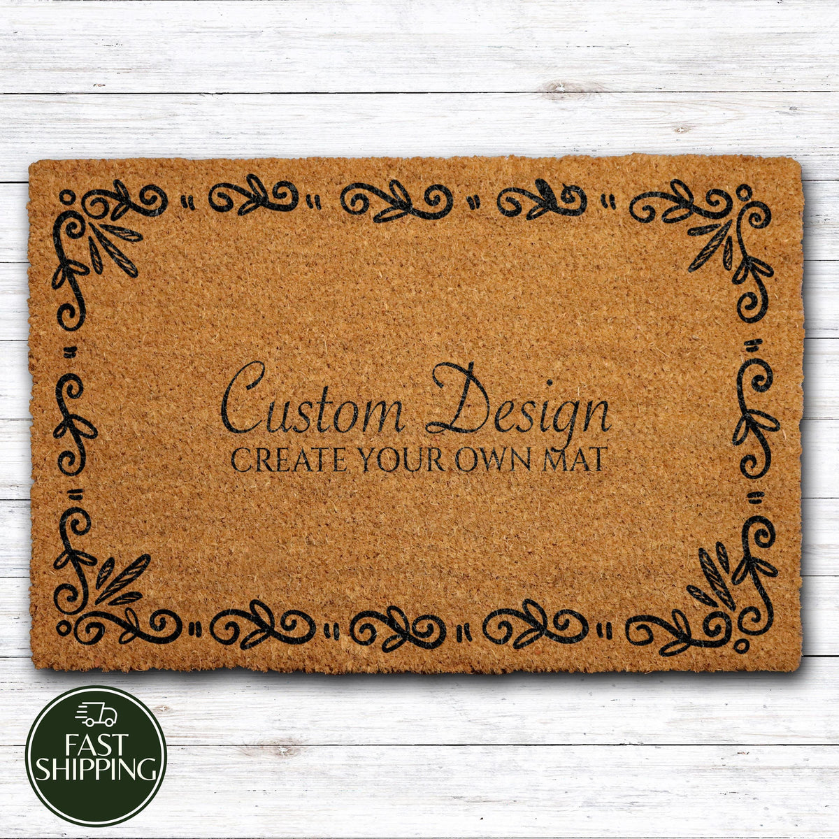 Custom Frame & Font Welcome Mat, Personalized Create Your Design Doormat, Wedding Closing Gift