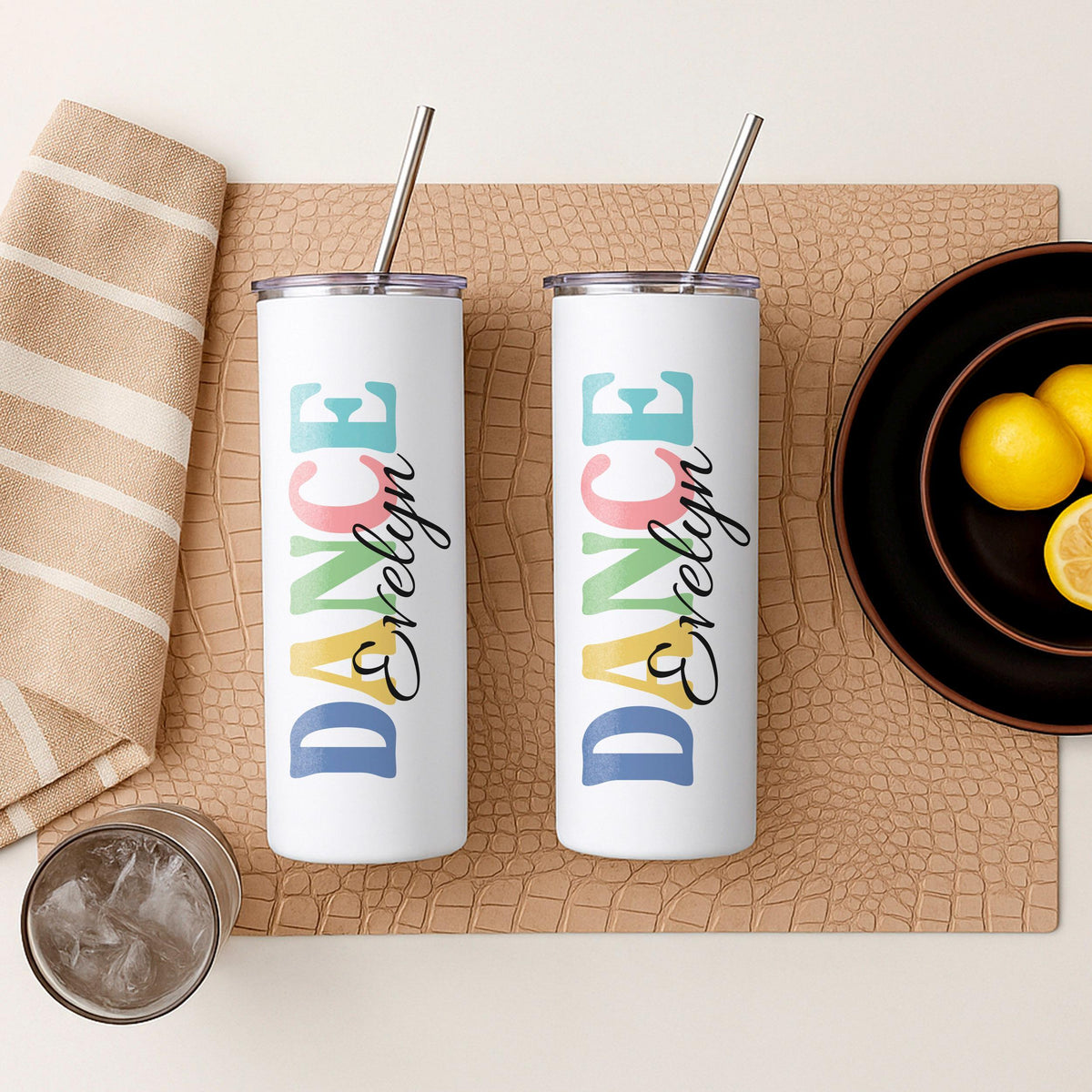 Personalized Dance Tumbler, Custom Name Insulated Travel Mug, Stainless Steel Coffee Cup