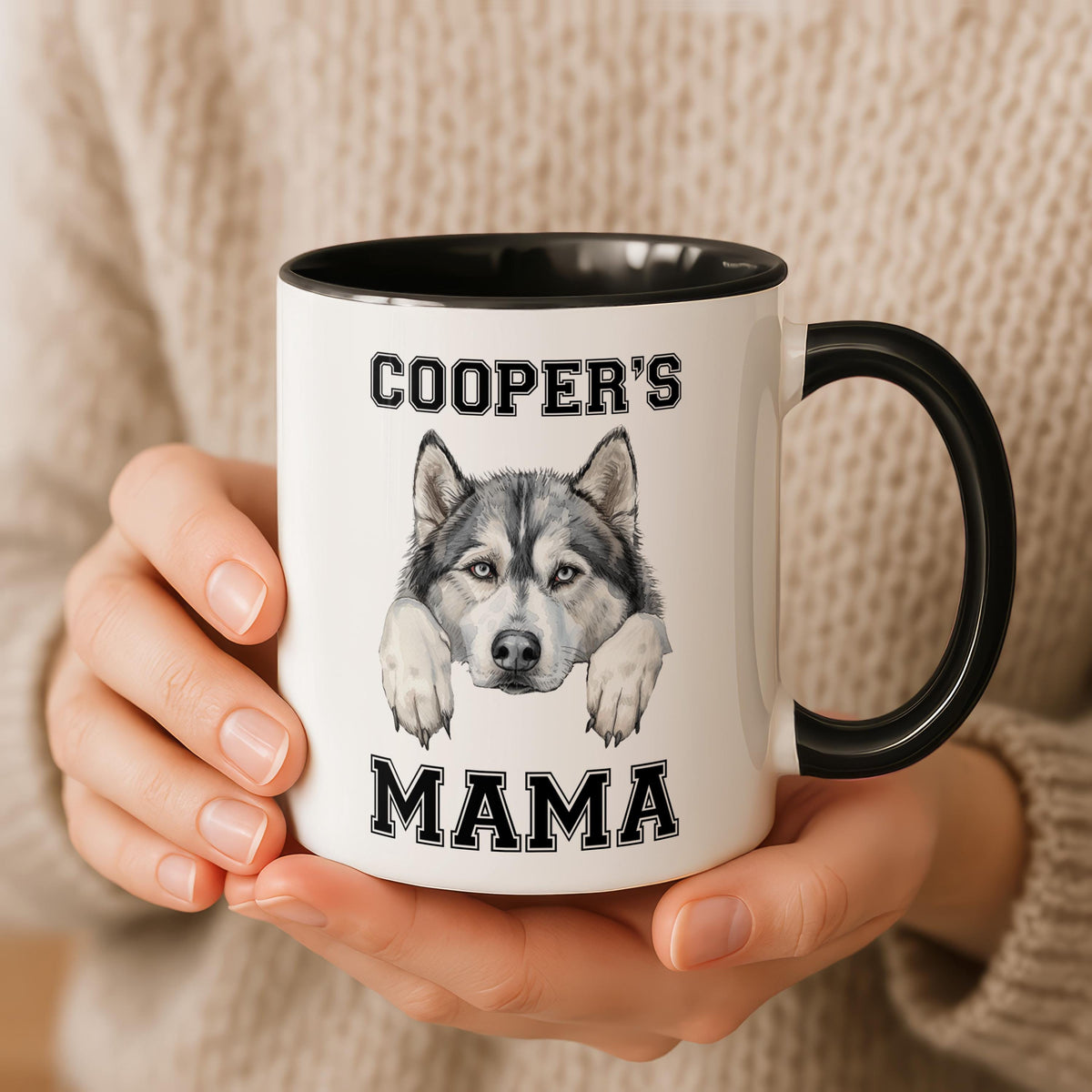 Custom Watercolor Dog Photo & Name Mug, Dog Mama Coffee Cup, Personalized Dog Face Drinkware, Dog Owners Birthday Gift