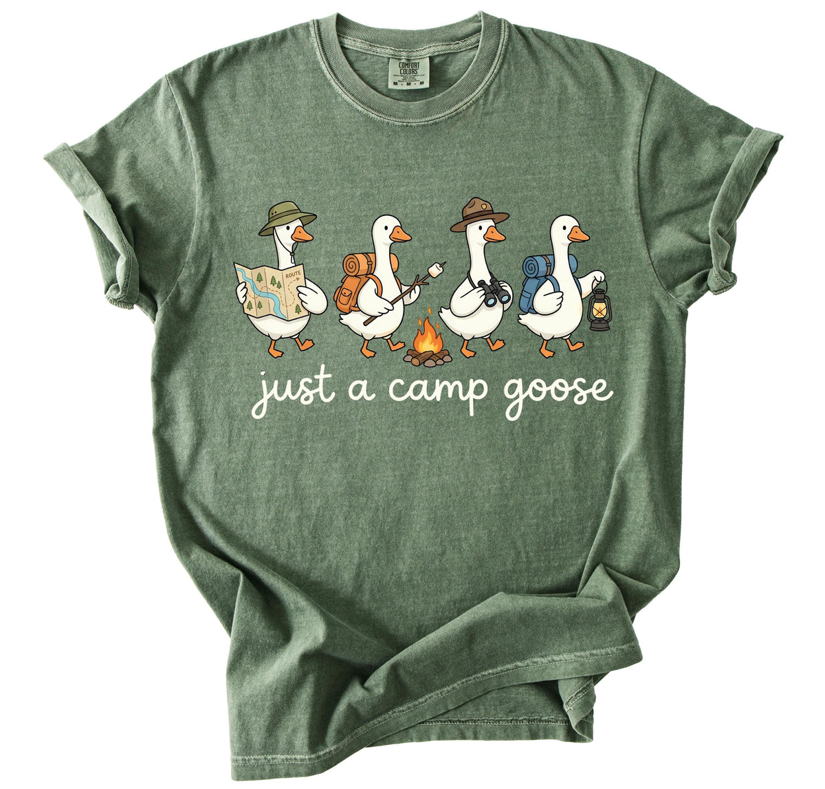 Comfort Colors® Just a Camp Goose Shirt, Funny Camping Trip T-Shirt, Camp Lover Gift Tee