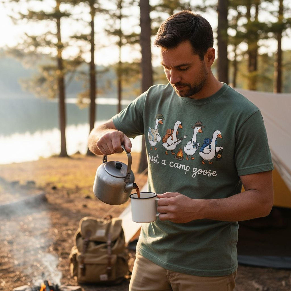 Comfort Colors® Just a Camp Goose Shirt, Funny Camping Trip T-Shirt, Camp Lover Gift Tee