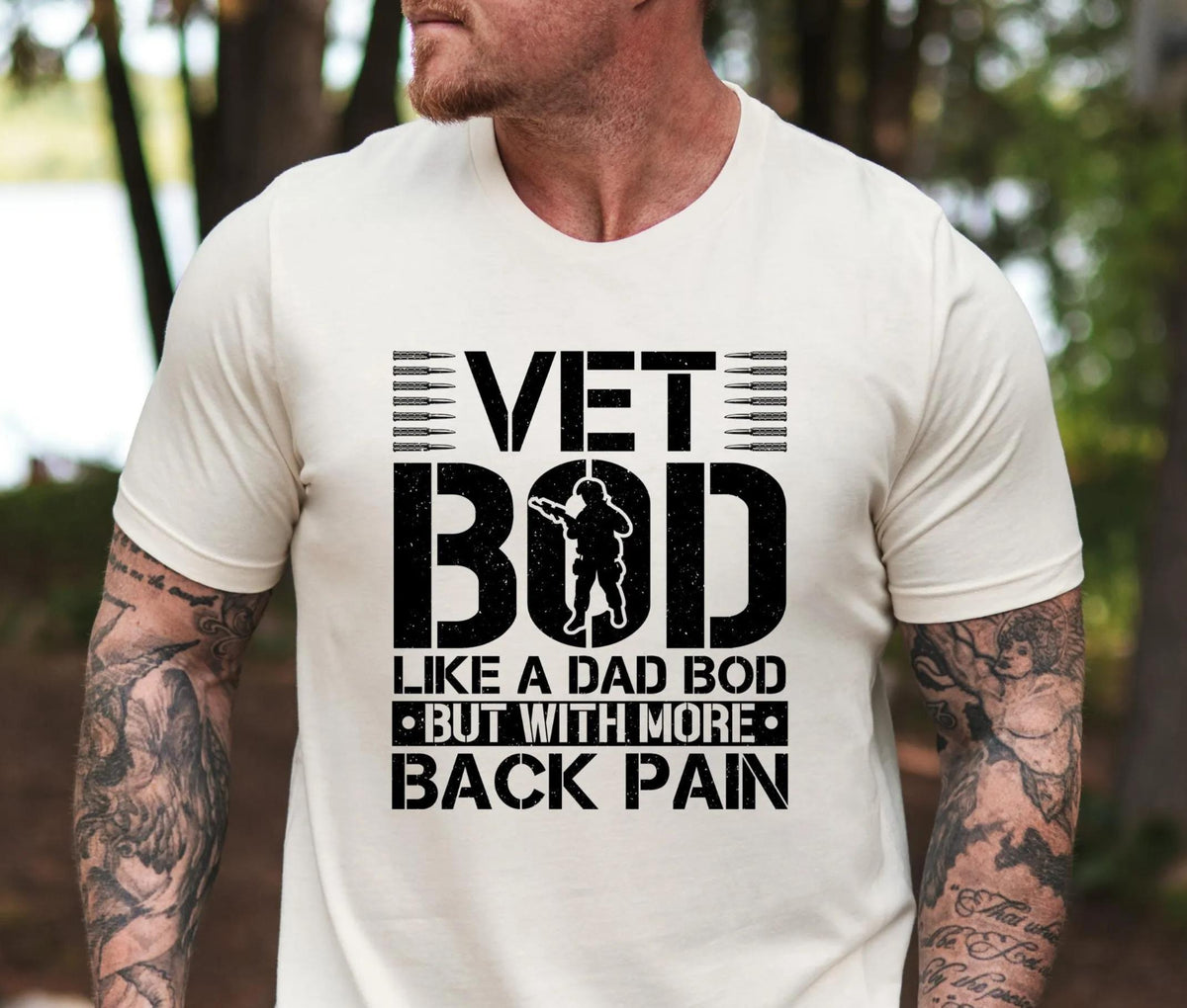 Vet Bod Veteran Humor Graphic Shirt
