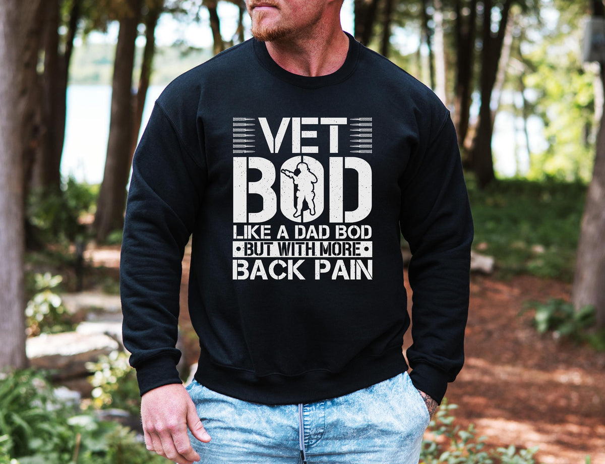 Vet Bod Veteran Humor Graphic Shirt
