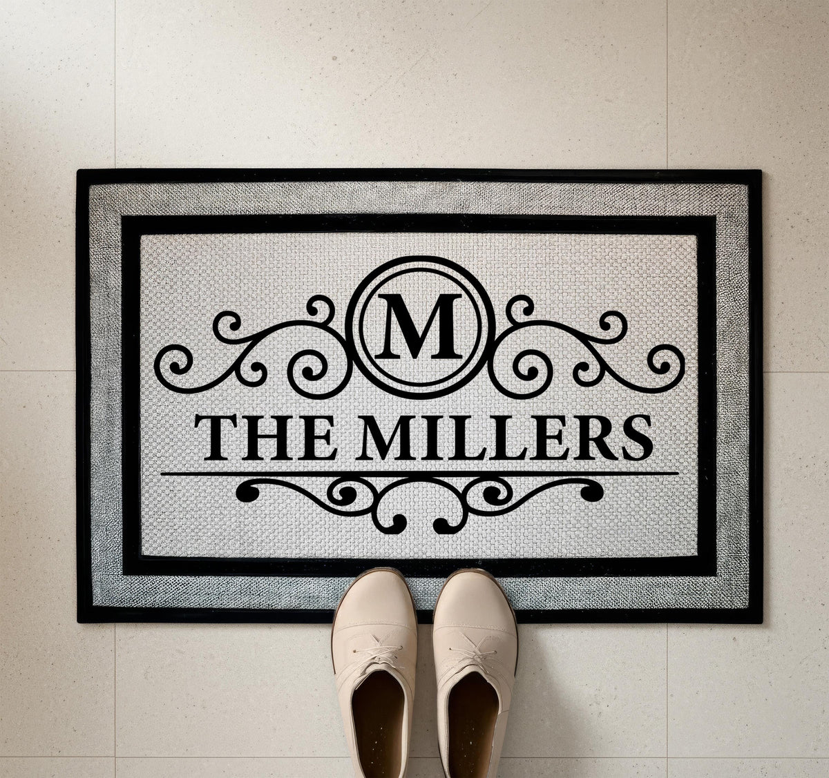 Personalized Last Name & Est. Year Doormat, Elegant Monogram Welcome Mat, Unique Housewarming Gift, New Home Owners Present, Wedding Gifts