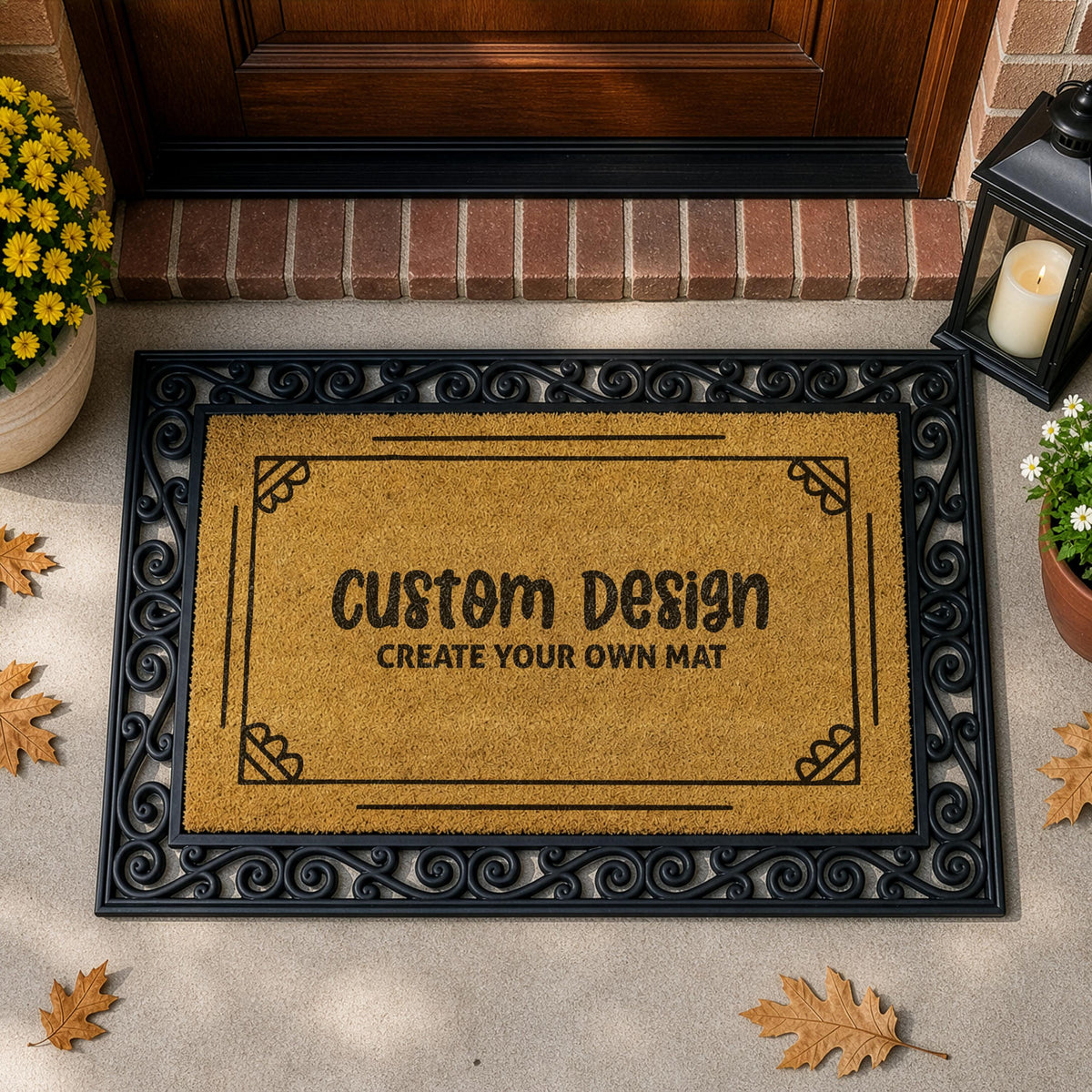 Custom Frame & Font Switchable Insert Welcome Mat