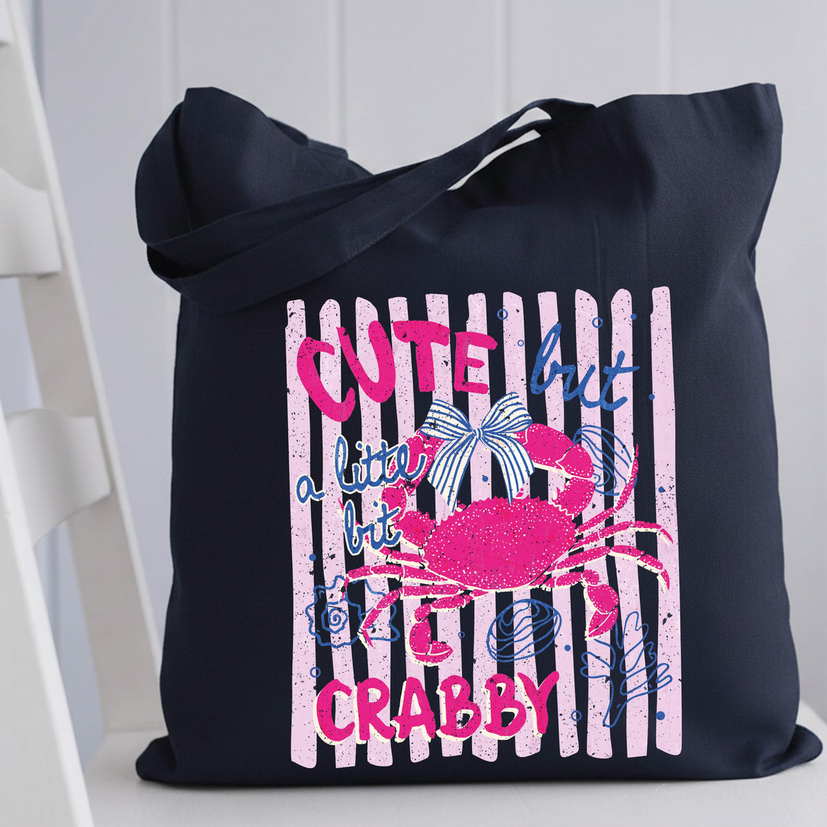Cute But a Little Bit Crabby Tote Bag, Summer Vibes Tote Bag, Summer Trip Tote, Beach Lover Gift Bag