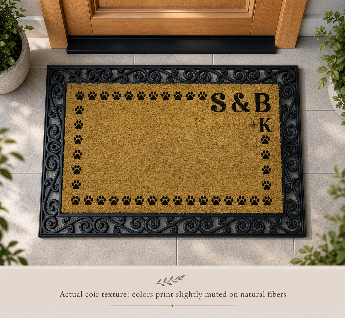Custom Family and Pet Initial Non-Slip Doormat