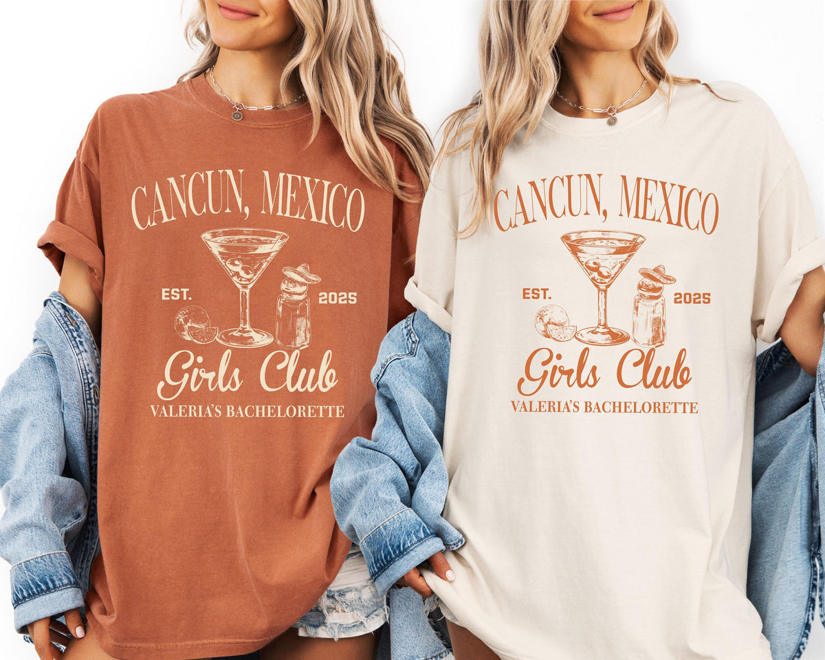 Customized Bachelorette Comfort Colors® Shirts, Bach Girls Trip Shirt, Mexico Bach Trip Tees, Bachelorette Weekend Shirts, Custom Girls Trip