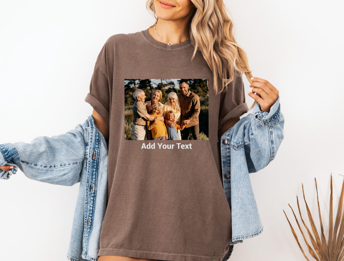 Custom Photo Comfort Colors® Shirts, Your Photo and Text Tee, Family Photo Sweat