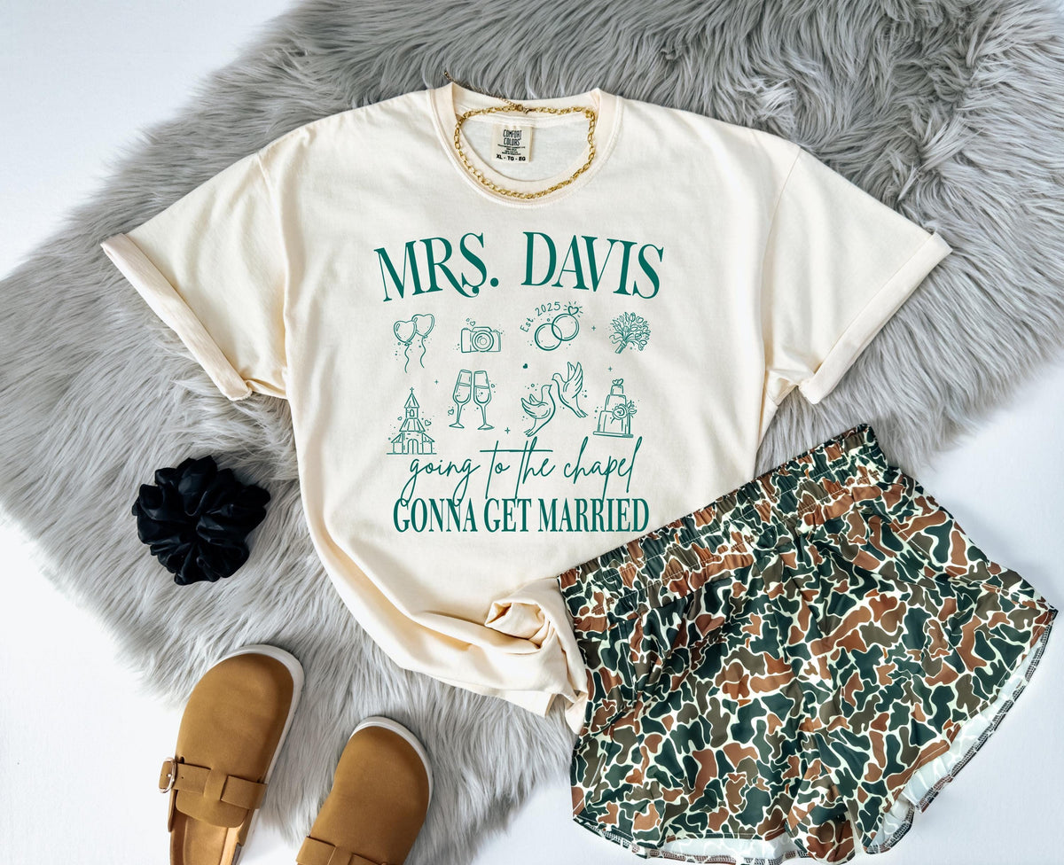 Going to the Chapel Comfort Colors® Shirt, Custom Bride Tee, Bachelorette Party Gift