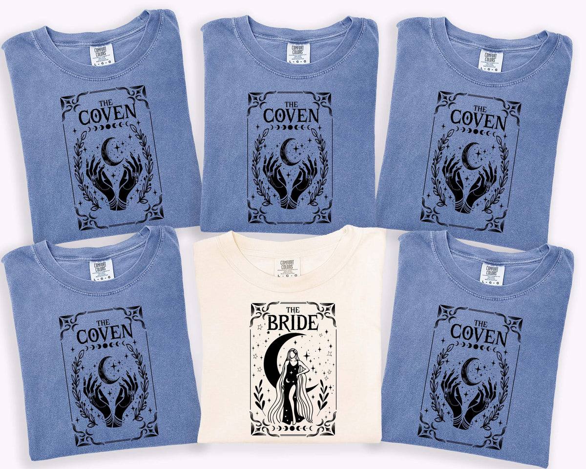 Comfort Colors® Witchy Bride & Coven T-Shirt, Custom Witchy Bride to be Shirt, Witch Bride Team Tee