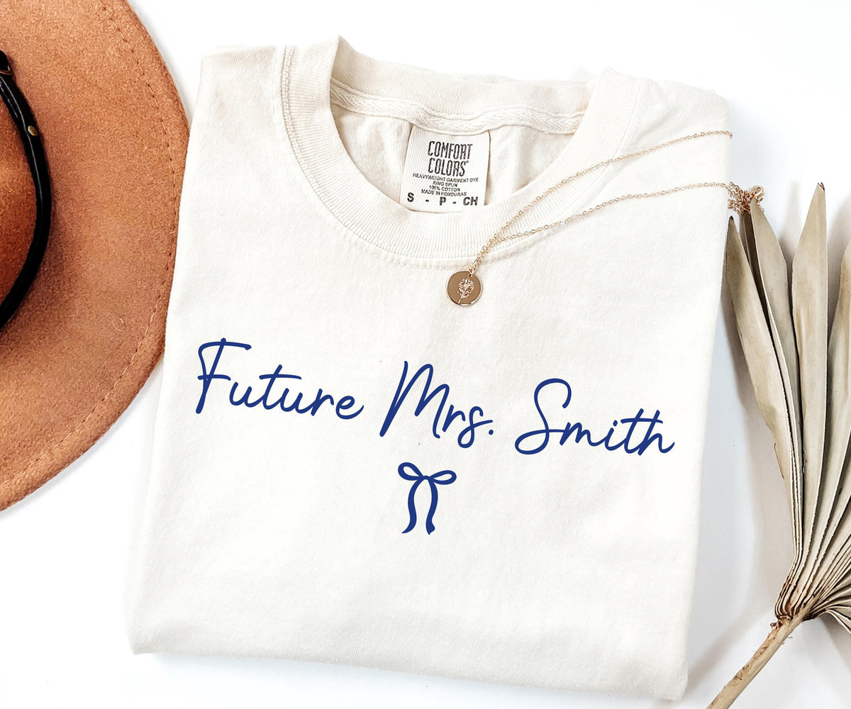 Future Mrs. Comfort Colors® T-shirt, Coquette Custom Fiancee Tee, Engagement Gift Shirt