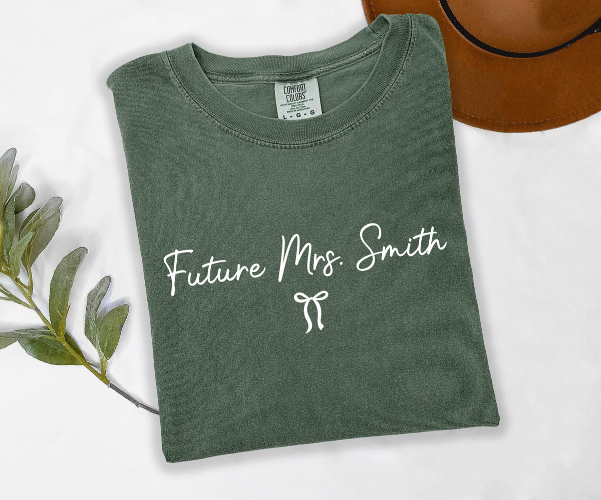 Future Mrs. Comfort Colors® T-shirt, Coquette Custom Fiancee Tee, Engagement Gift Shirt