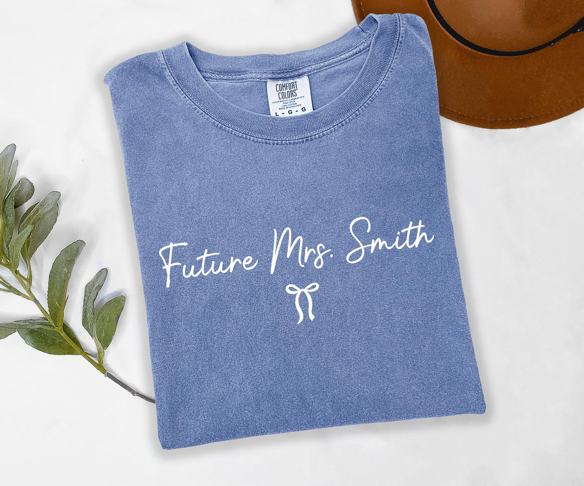Future Mrs. Comfort Colors® T-shirt, Coquette Custom Fiancee Tee, Engagement Gift Shirt