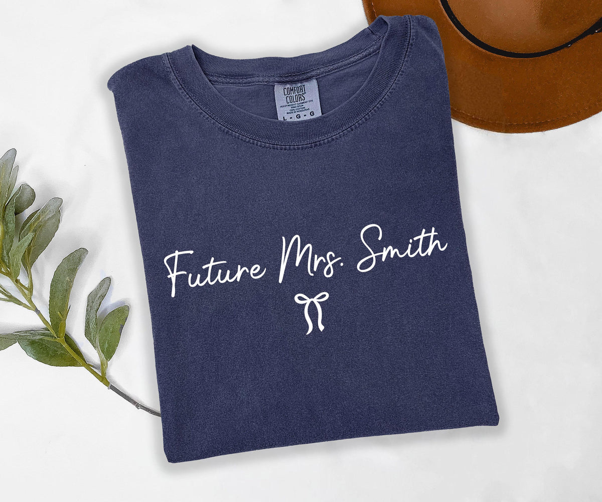 Future Mrs. Comfort Colors® T-shirt, Coquette Custom Fiancee Tee, Engagement Gift Shirt