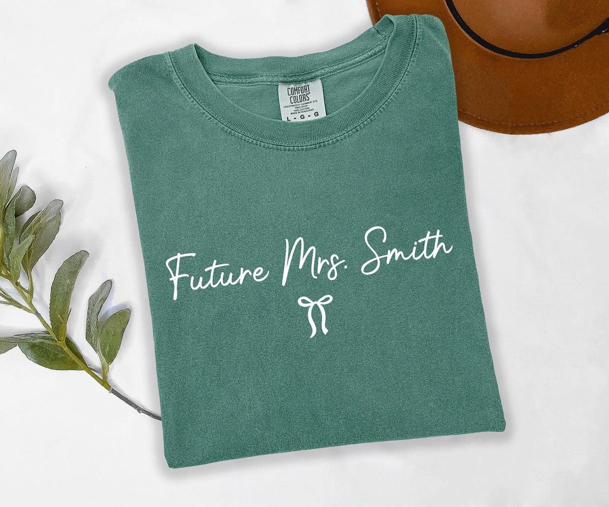 Future Mrs. Comfort Colors® T-shirt, Coquette Custom Fiancee Tee, Engagement Gift Shirt
