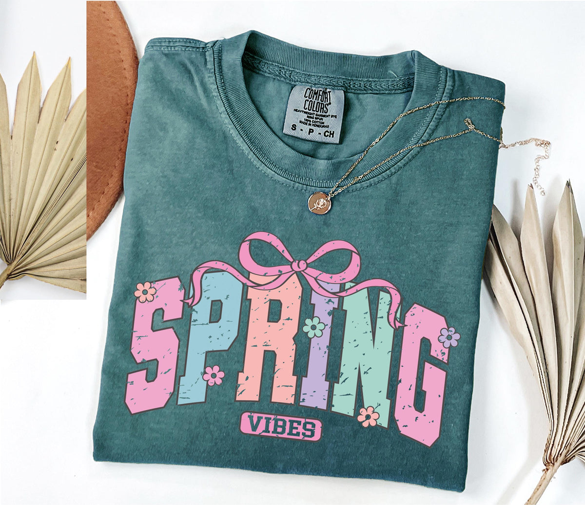 Comfort Colors® Coquette Spring Vibes Shirt, Floral Easter Gift Tee