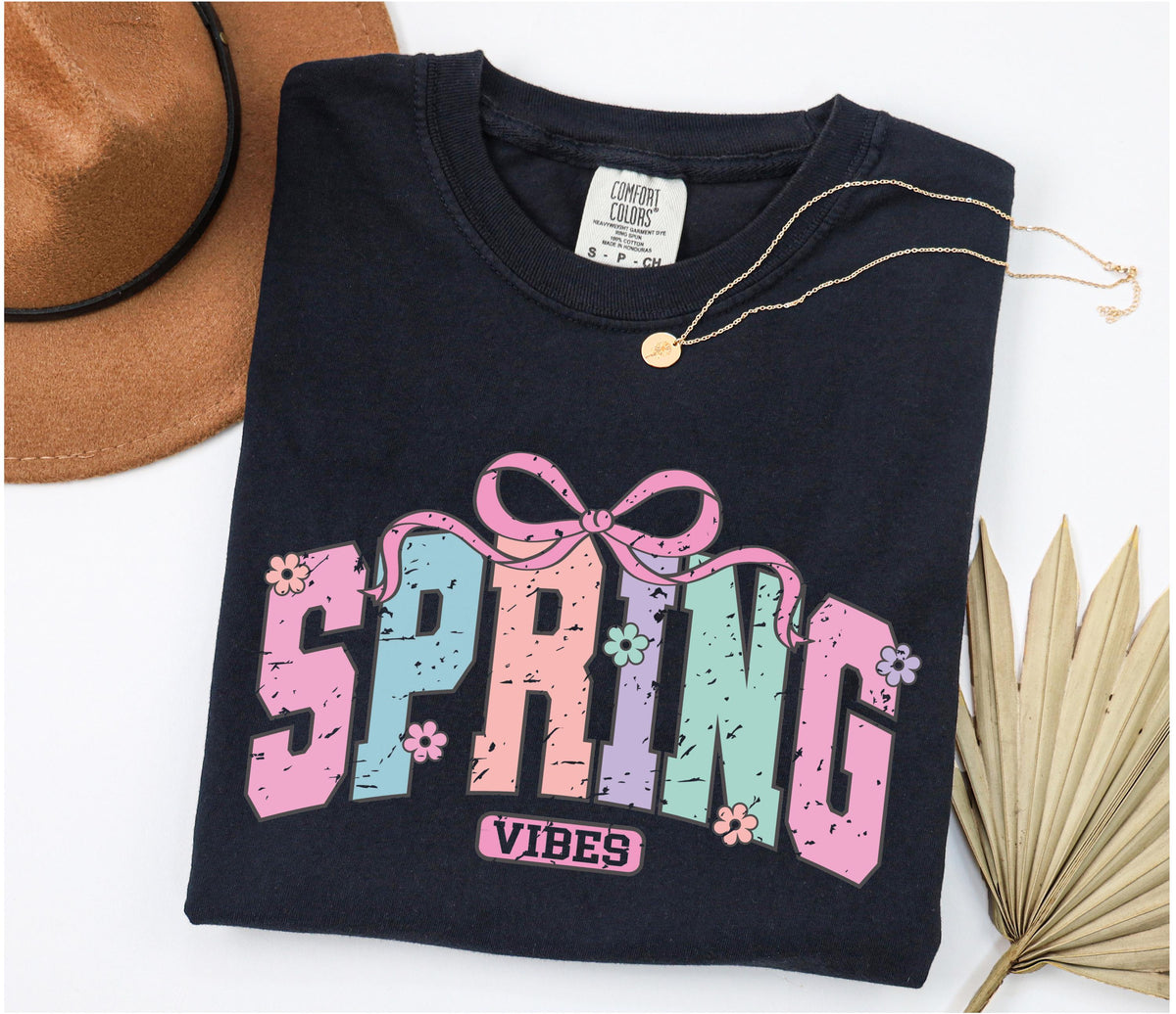 Comfort Colors® Coquette Spring Vibes Shirt, Floral Easter Gift Tee