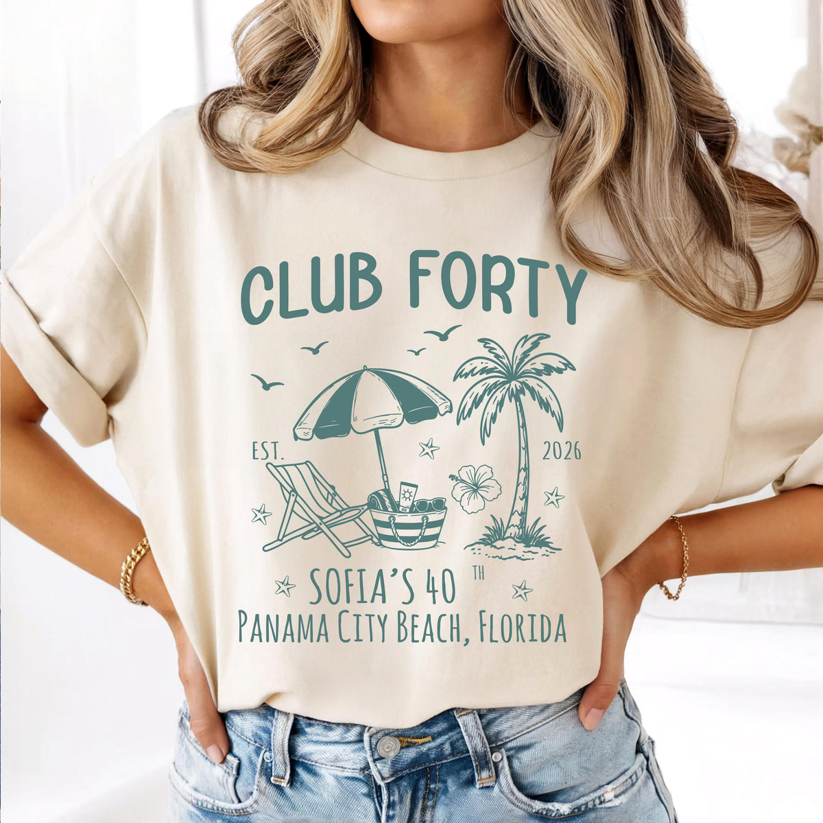 Comfort Colors® Custom Beach Birthday Shirt, Funny 40th Birthday Party Tee