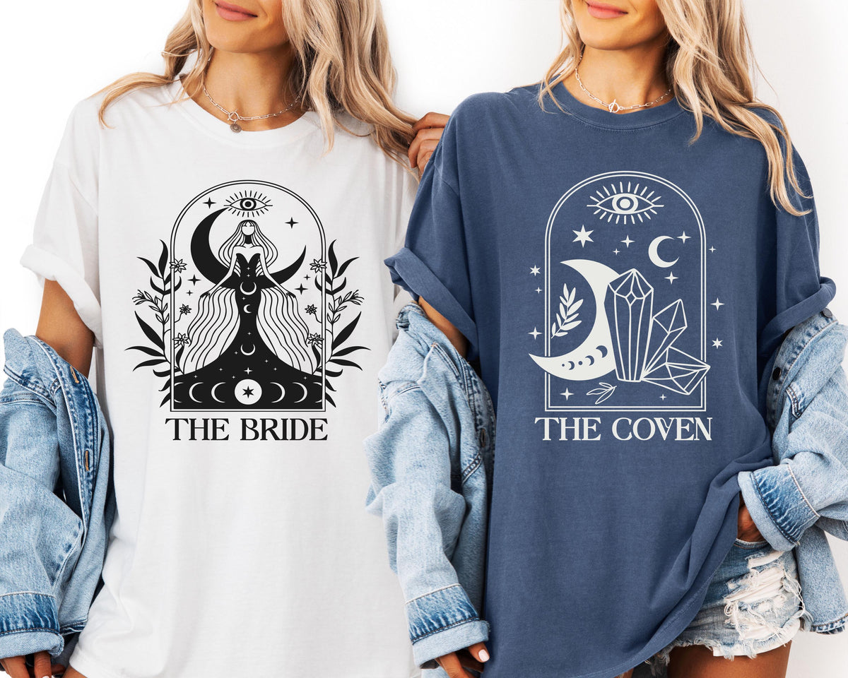 Comfort Colors® Witchy Bride and Coven Shirt, Custom Bachelorette Party Tees, Girls Bach Trip Gift
