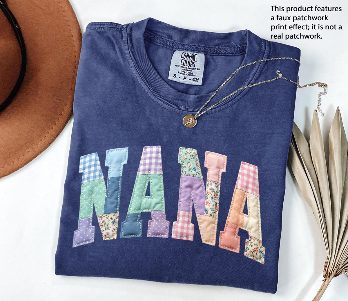 Pastel Faux Patchwork Mama Shirt