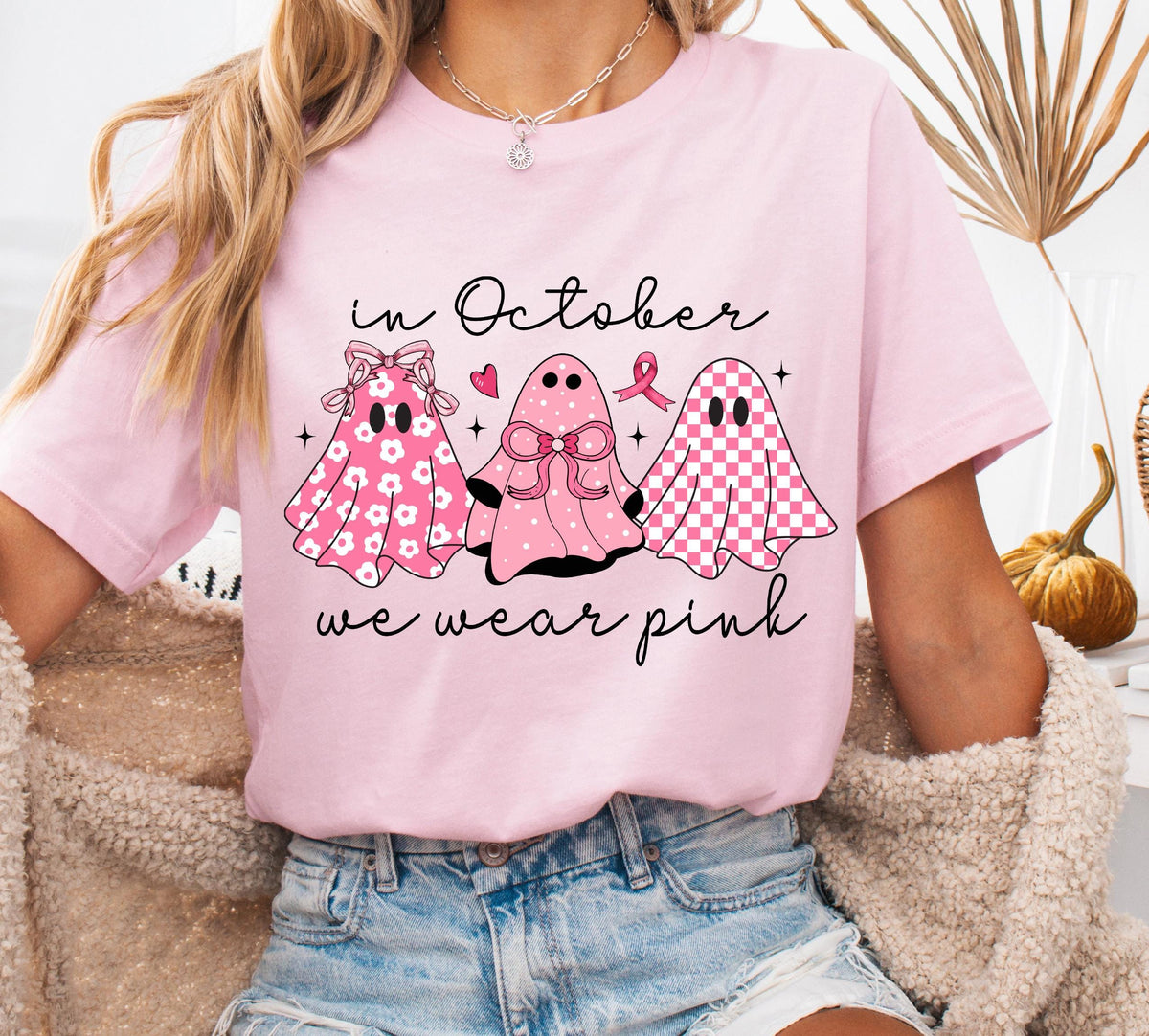 We Wear Pink Shirt, Breast Cancer Awareness Shirt, Comfort Colors® Cancer Warrior T-Shirt, Pink Ribbon Tee