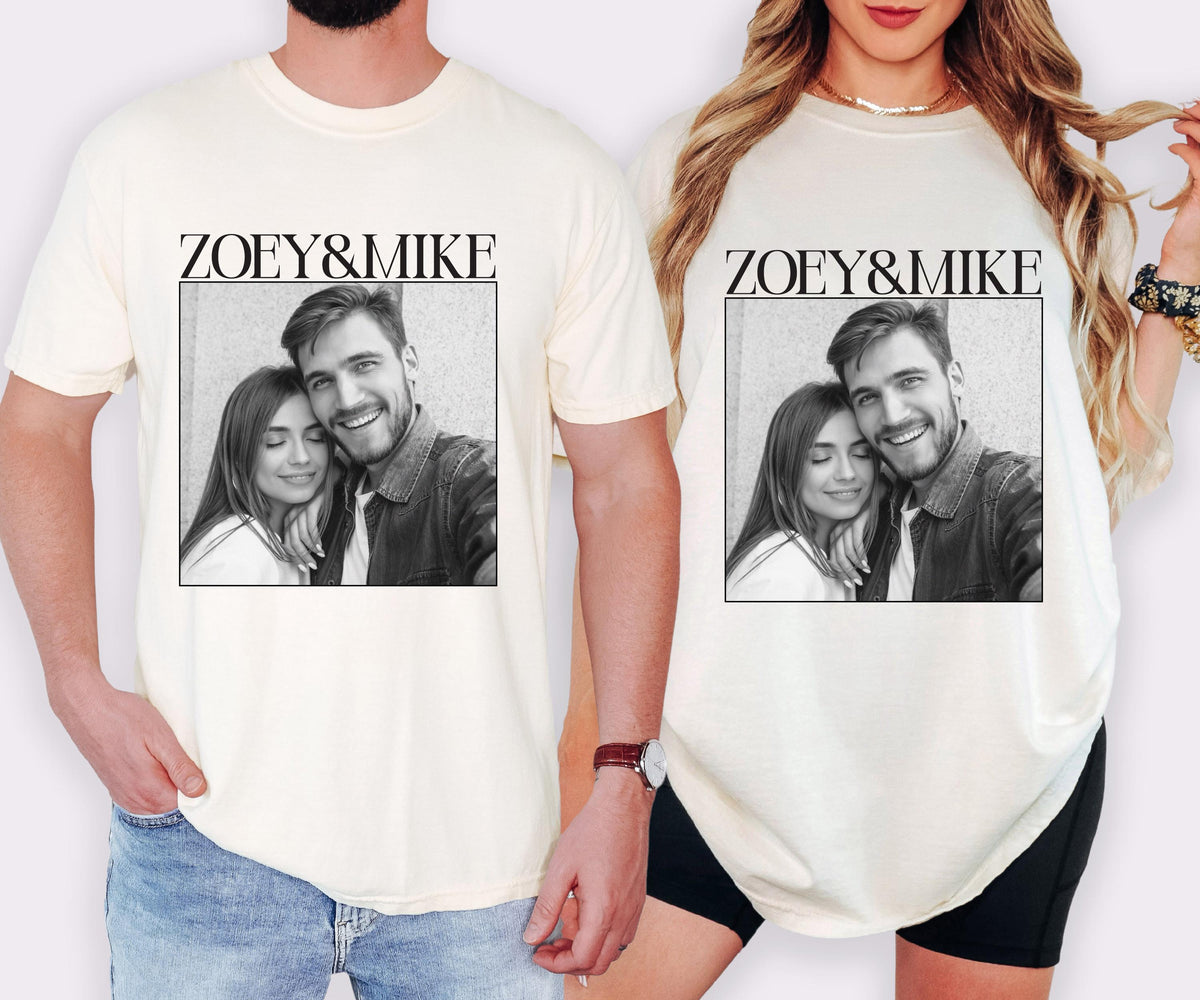 Couple Photo Comfort Colors® Shirts, Custom Couples Matching Gift, Add Your Photo Tee