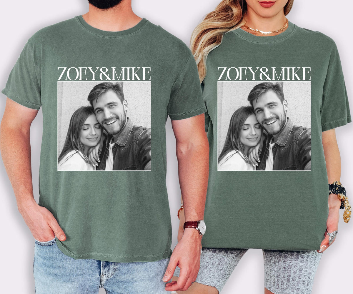 Couple Photo Comfort Colors® Shirts, Custom Couples Matching Gift, Add Your Photo Tee