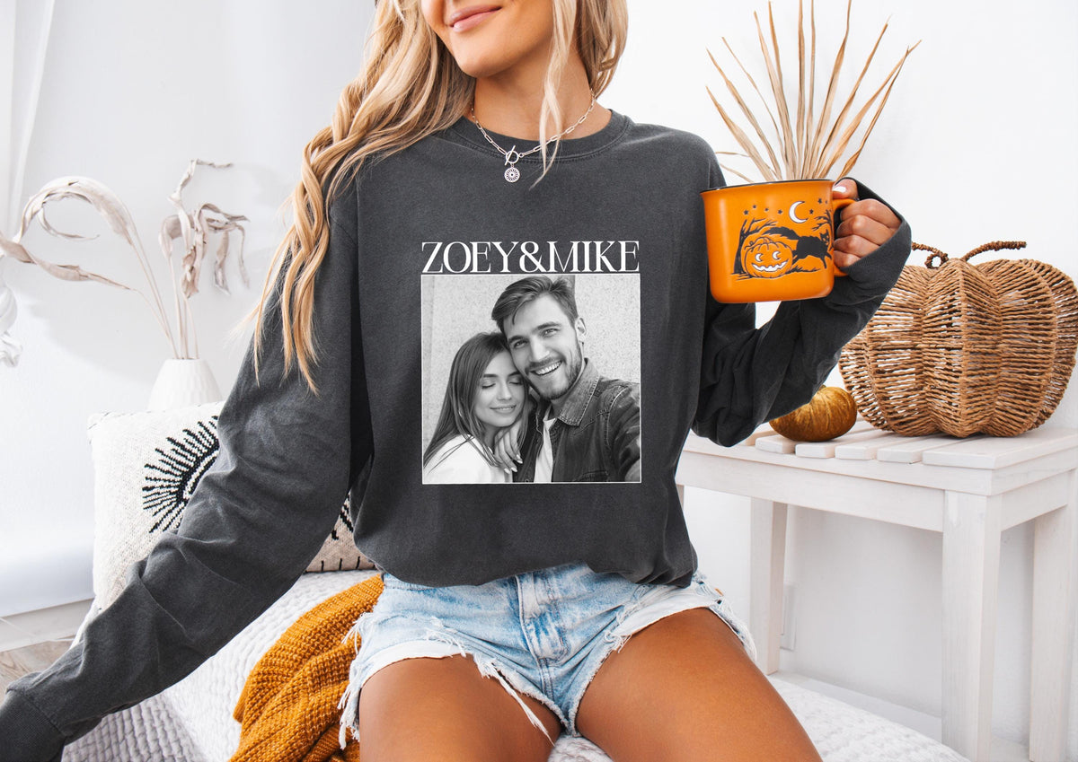 Couple Photo Comfort Colors® Shirts, Custom Couples Matching Gift, Add Your Photo Tee