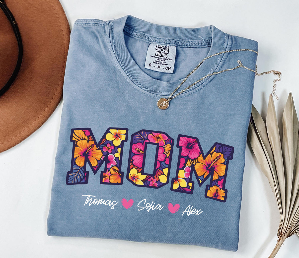 Comfort Colors® Custom Mom Shirt, Personalized Grandma Tee, Mother's Day Gift
