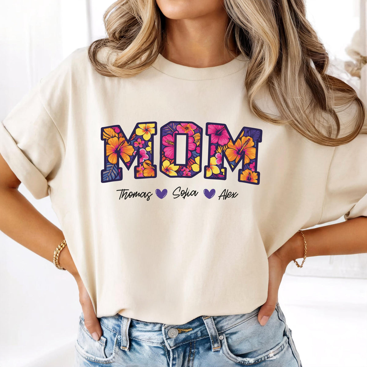 Comfort Colors® Custom Mom Shirt, Personalized Grandma Tee, Mother's Day Gift