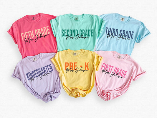Teacher Team Comfort Colors® Shirt, Kindergarten Teacher Shirt, Back To School Teacher